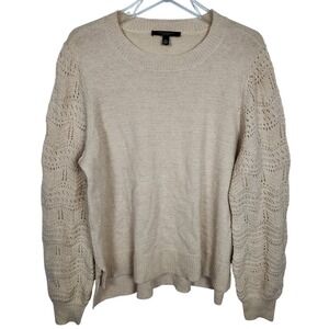 Christian Siriano New York Women's Sweater XL Beige Long Sleeve Knit Pullover